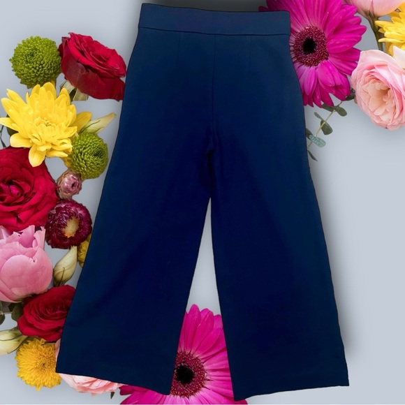 J. Crew 365 ‘Ponte Wide-Leg Crop Pants with Patch Pockets’ in Navy Blue Size XXS - Picture 7 of 9